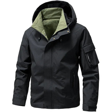 Men’s Jacket – Regular Fit – Weather Resistant – Hooded with Storm Flap and Pockets
