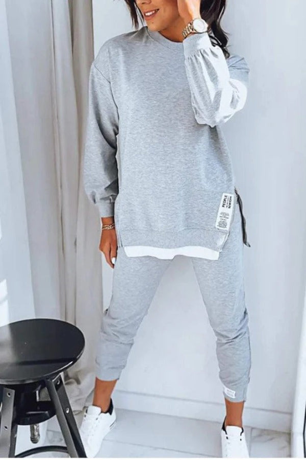Women’s 2-Piece Loungewear Set – Oversized Sweatshirt – Tapered Joggers – Cotton Blend Relaxed Fit