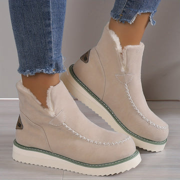 Women’s Winter Suede Ankle Boots with Faux Fur Lining