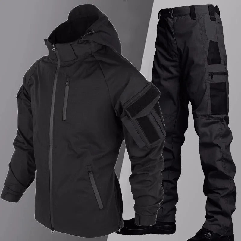 Men's Workwear Set – Multi-Pocket Jacket and Cargo Trousers