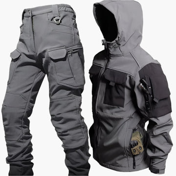 Men’s Tactical Jacket and Pants Set – Softshell Durable Fit – Multi-Pocket Utility Design