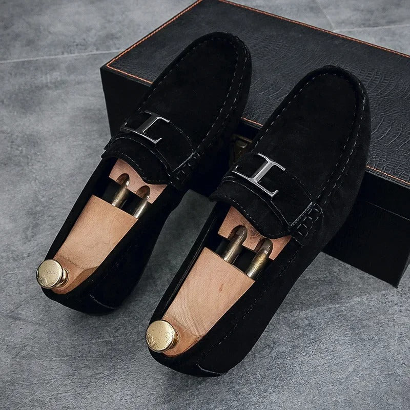 Men’s Suede Loafers - Classic Slip-On - Moccasin Toe - Smart Casual Shoes