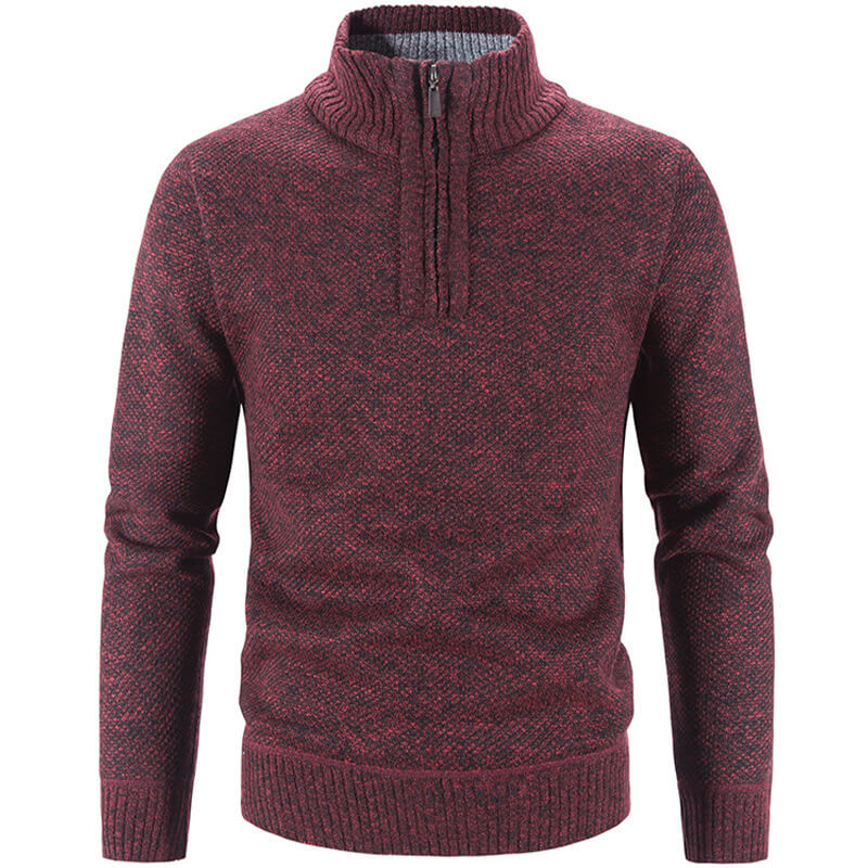 Men’s Quarter Zip Sweater - Thick Plush Lining - Warm Casual Outerwear