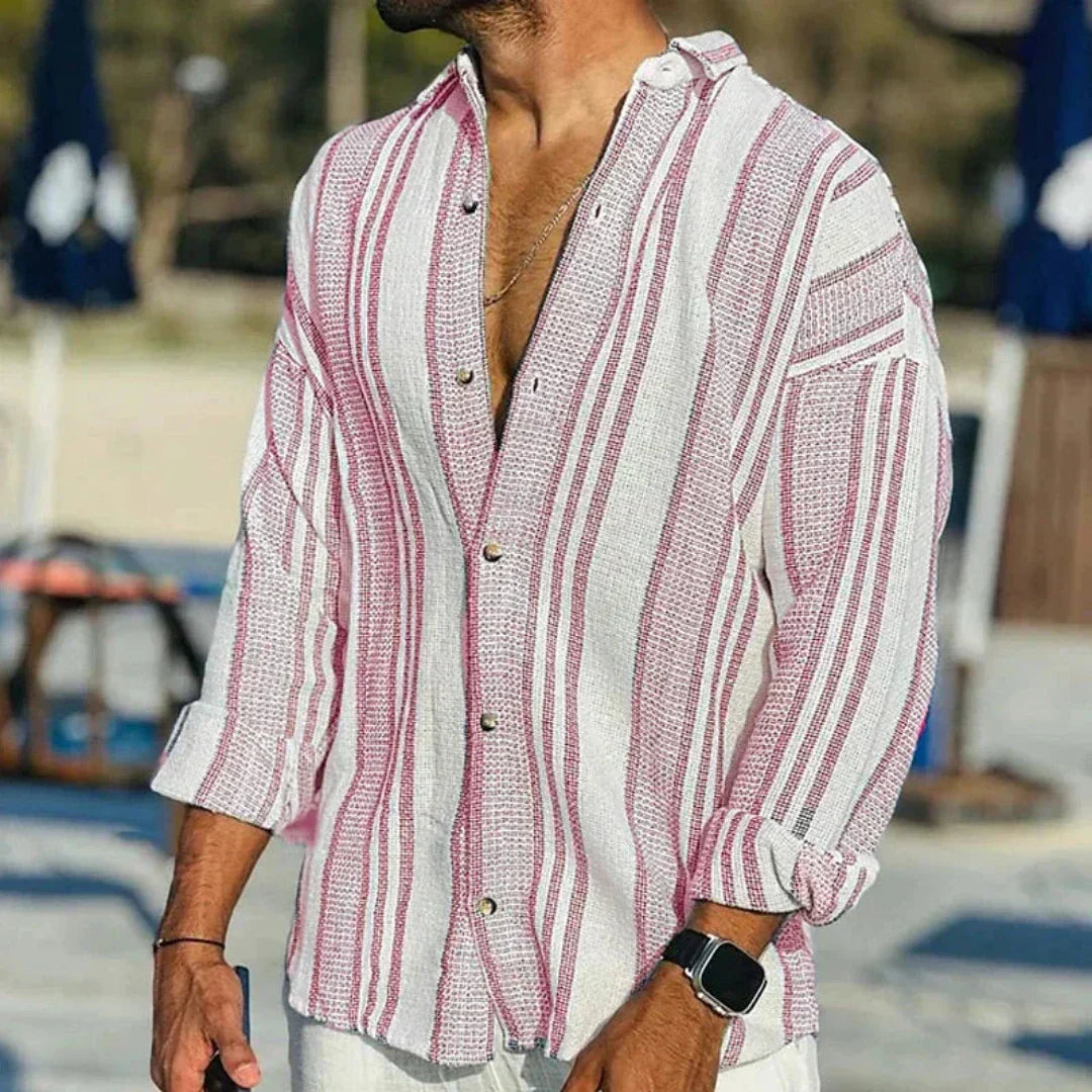 Men's All-Season Cotton Shirt | Breathable Casual Long Sleeve for Comfort & Relaxed Style