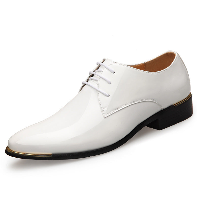 Men’s Formal Shoes – Patent Leather – Sleek Lace-Up – Classic Low Heel Design