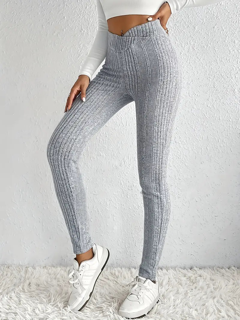 Ribbed high waisted leggings for women