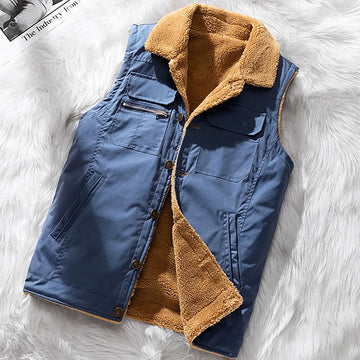 Men’s Utility Vest – Structured Fit – Sherpa Lined – Button Front – Multi Pocket