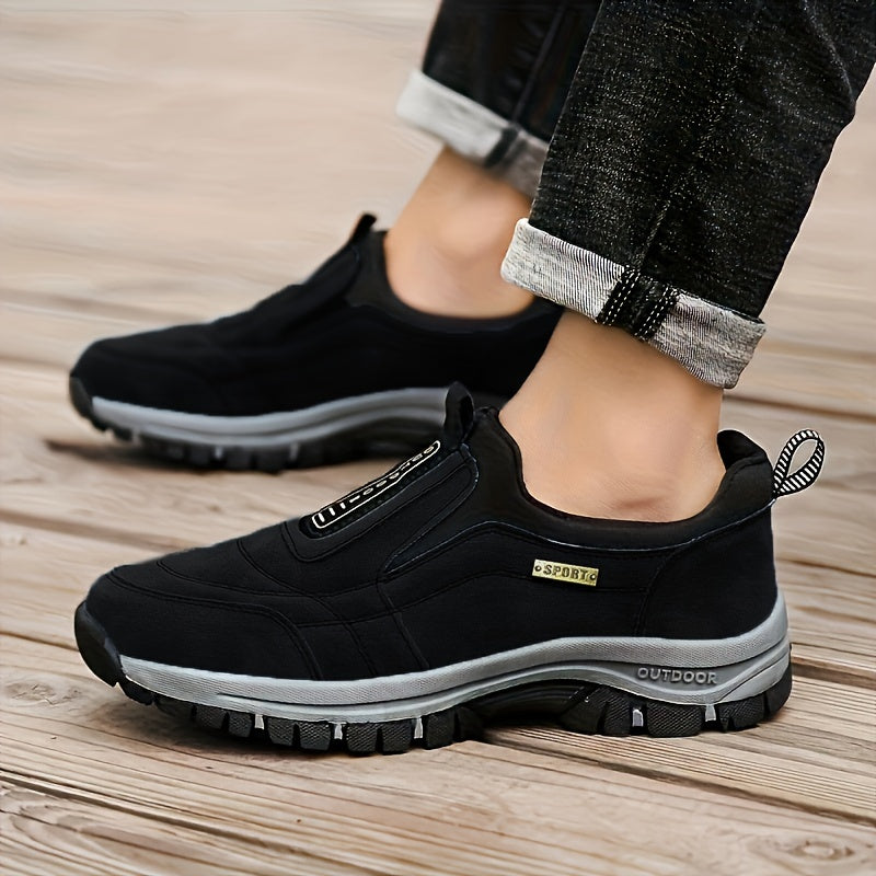 Men’s Sneakers - Lightweight Breathable Knit - Cushioned Sole - Slip-On Casual Wear