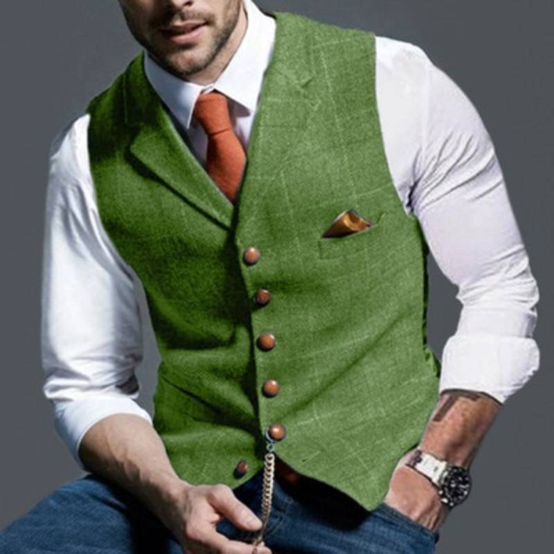 Stylish checked vest for men