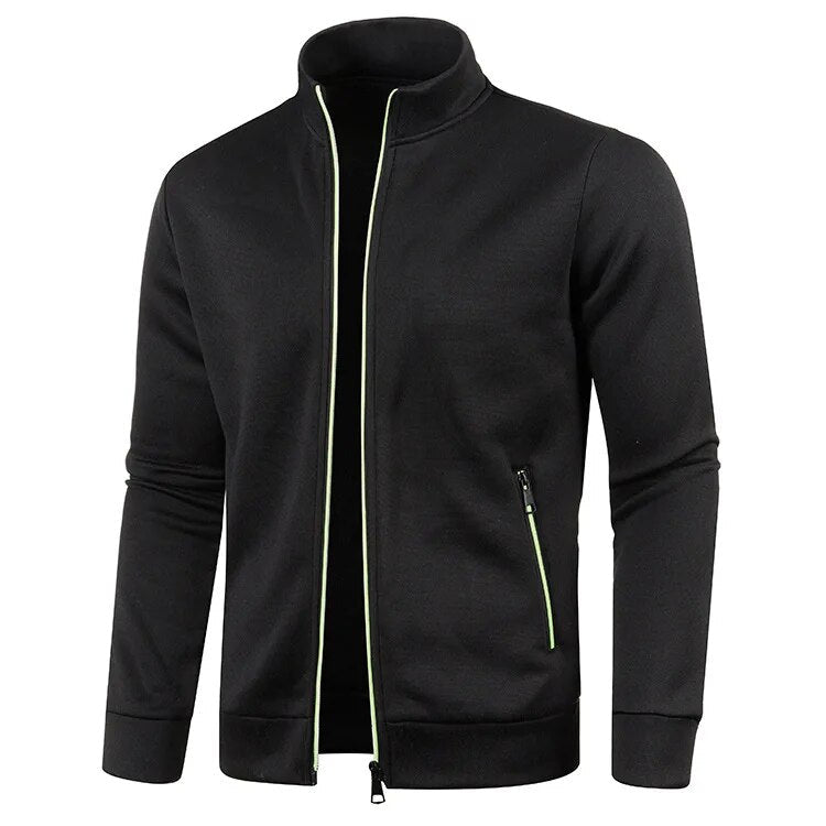 Full zip long sleeve casual jacket for men