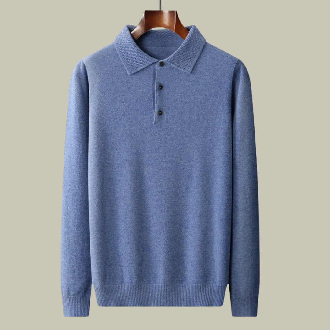 Lux & Classy • Pure Merino Polo Sweater for Men