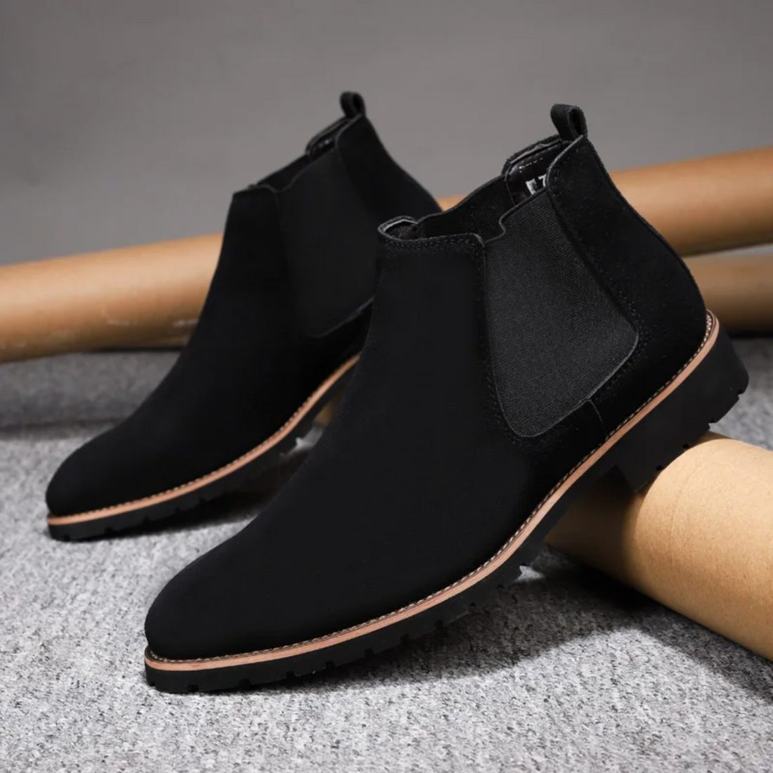 Suede chelsea boots for men