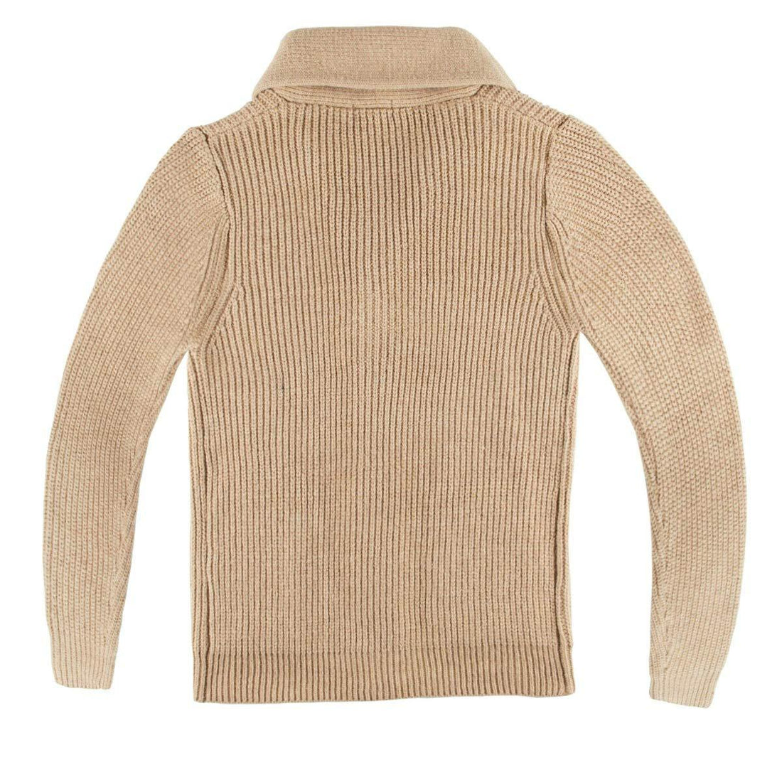 Men’s Coat – Ribbed Knit Texture – Shawl Collar – Regular Fit – Button Closure – Pockets