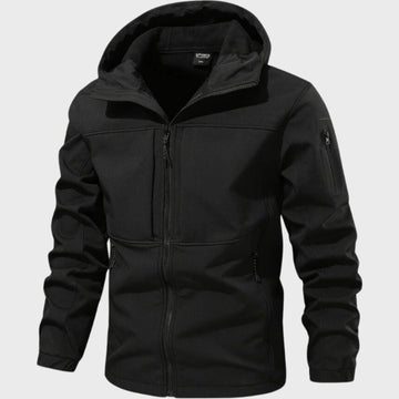 Men’s Waterproof Jacket – Hooded – Zip Pockets – Regular Fit – Wind Resistant