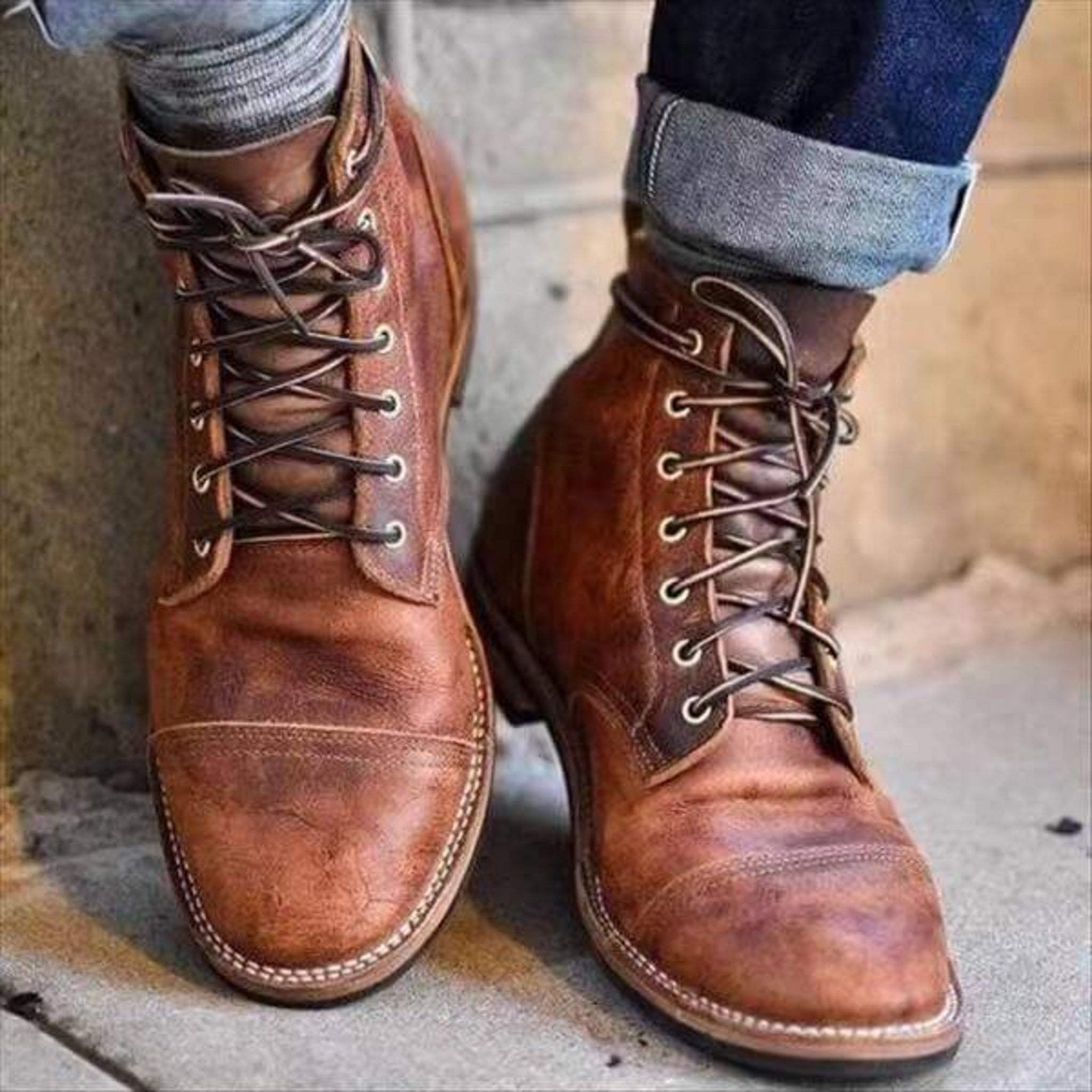 High-quality leather boots for men