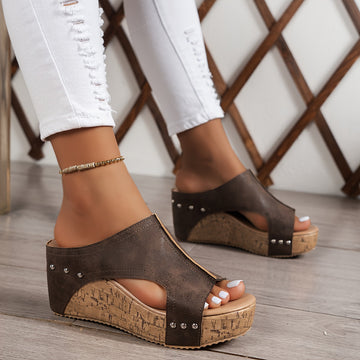 Elegant vintage wedge sandals for women