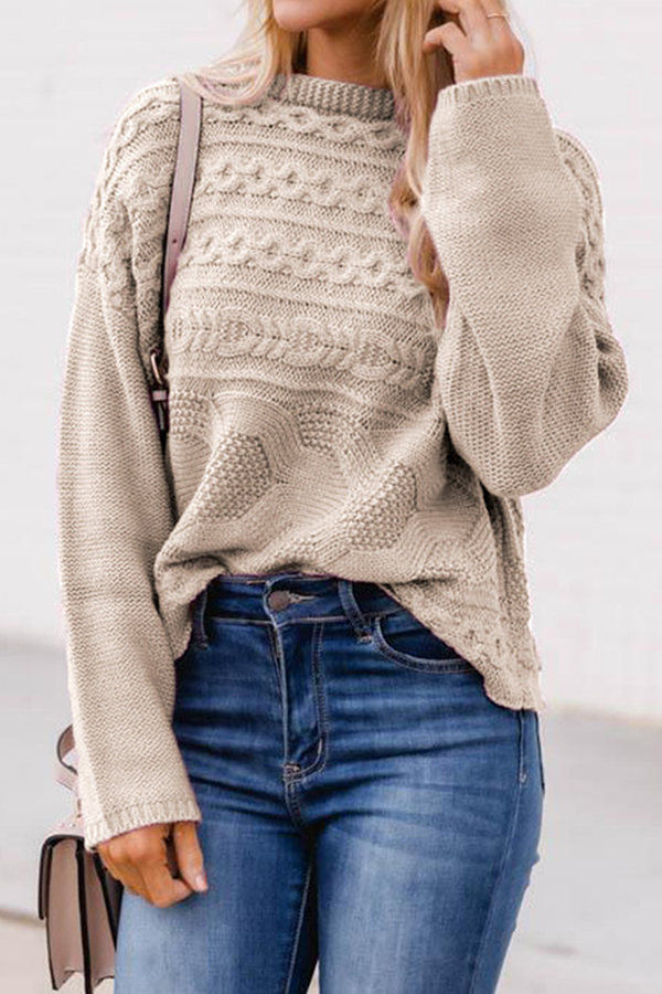 Cozy round neck sweater for women