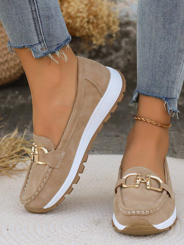 Isabella Suede Moc Toe Loafers | Buckle Detail Platform Loafers