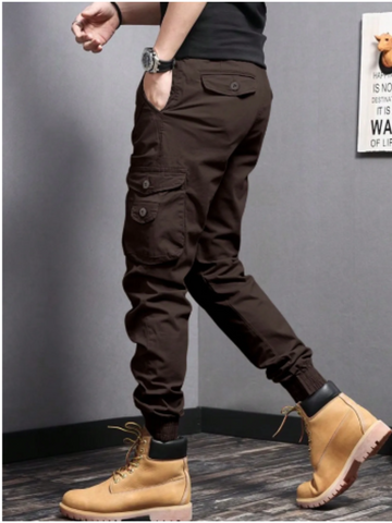 Cargo trousers for men - Robust work trousers with pockets, elasticated cuffs