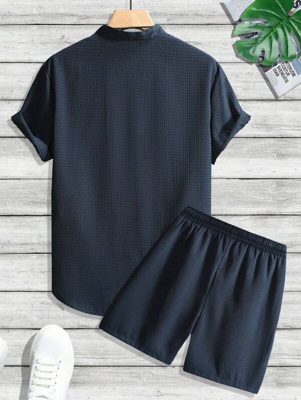 casual sleeve shirt and shorts set for men