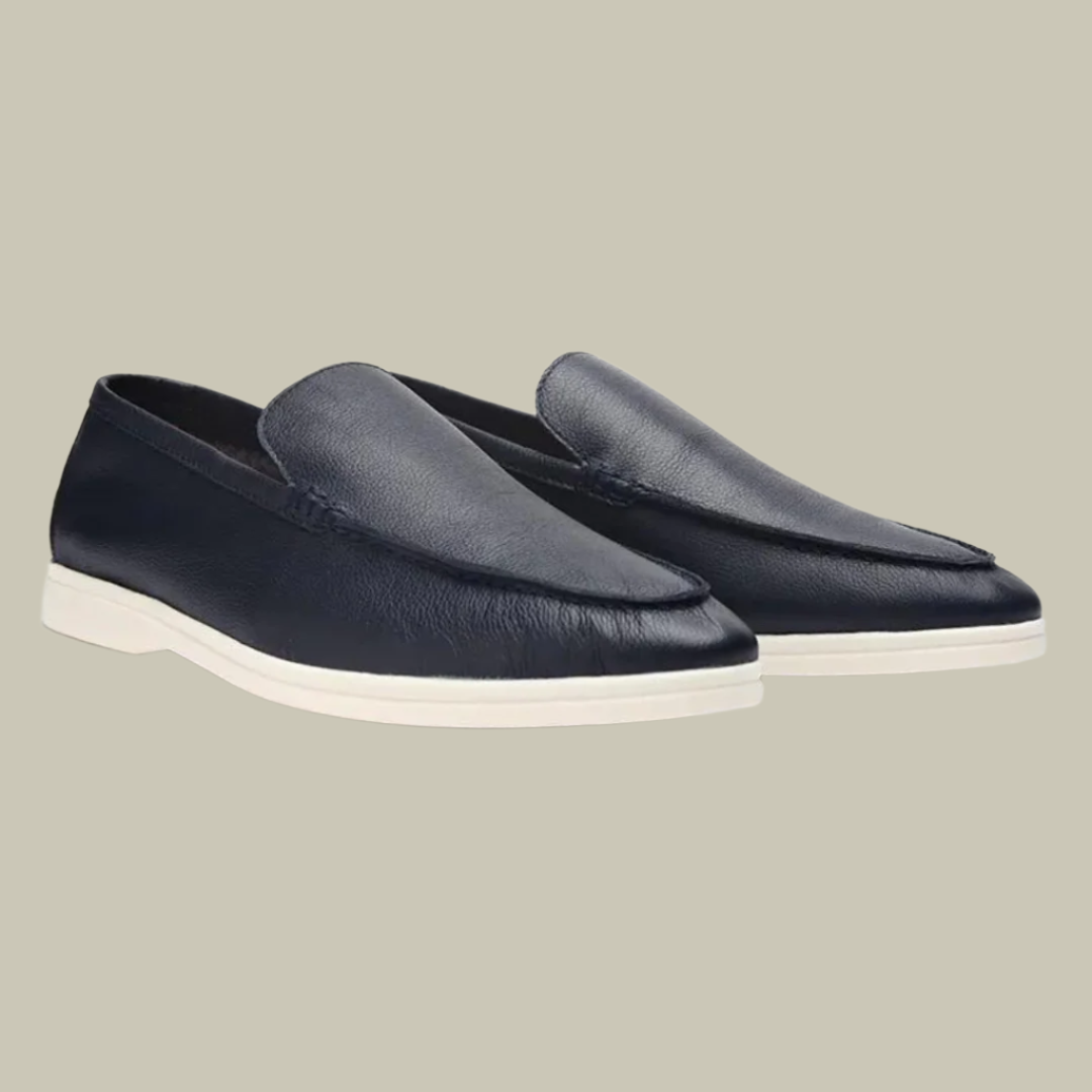 Cowhide leather loafers for men