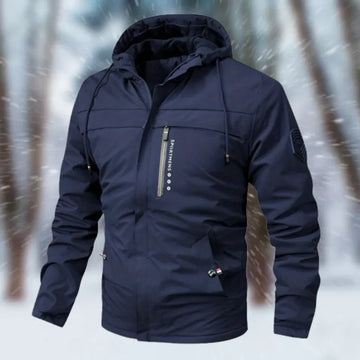 Men’s Hooded Jacket – Waterproof – Tailored Fit – Multi-Pocket Outdoor Design