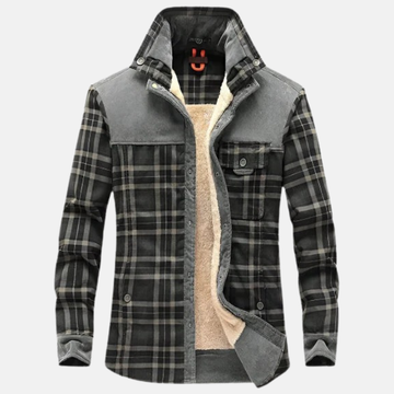 Men’s Shirt Jacket – Relaxed Fit – Fleece Lined – Plaid – Snap Front – Chest Pocket