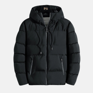 Men’s Hooded Jacket – Slim Fit – Quilted Insulation – Zipper Front – Casual Outerwear