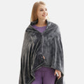 Minimalist Plush Microfleece Snap Closure Heated Shawl