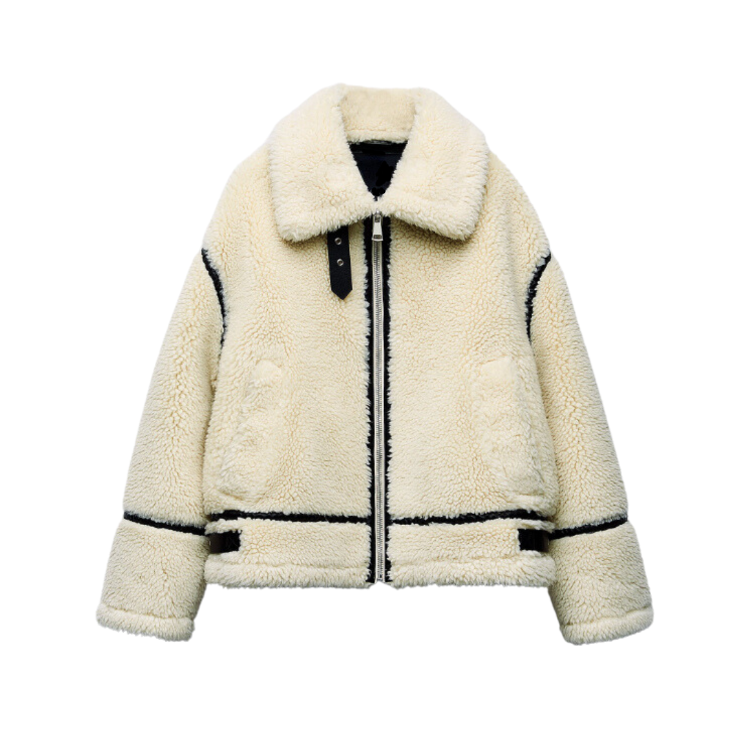 Elegant shearling coat for women