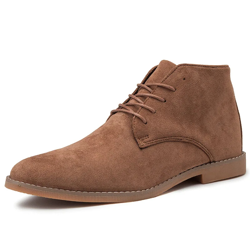 Casual suede lace up ankle boots for men