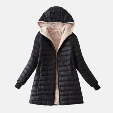 Women’s Puffer Coat – Quilted Warm Design – Plush Lined – Hooded Mid-Length Fit