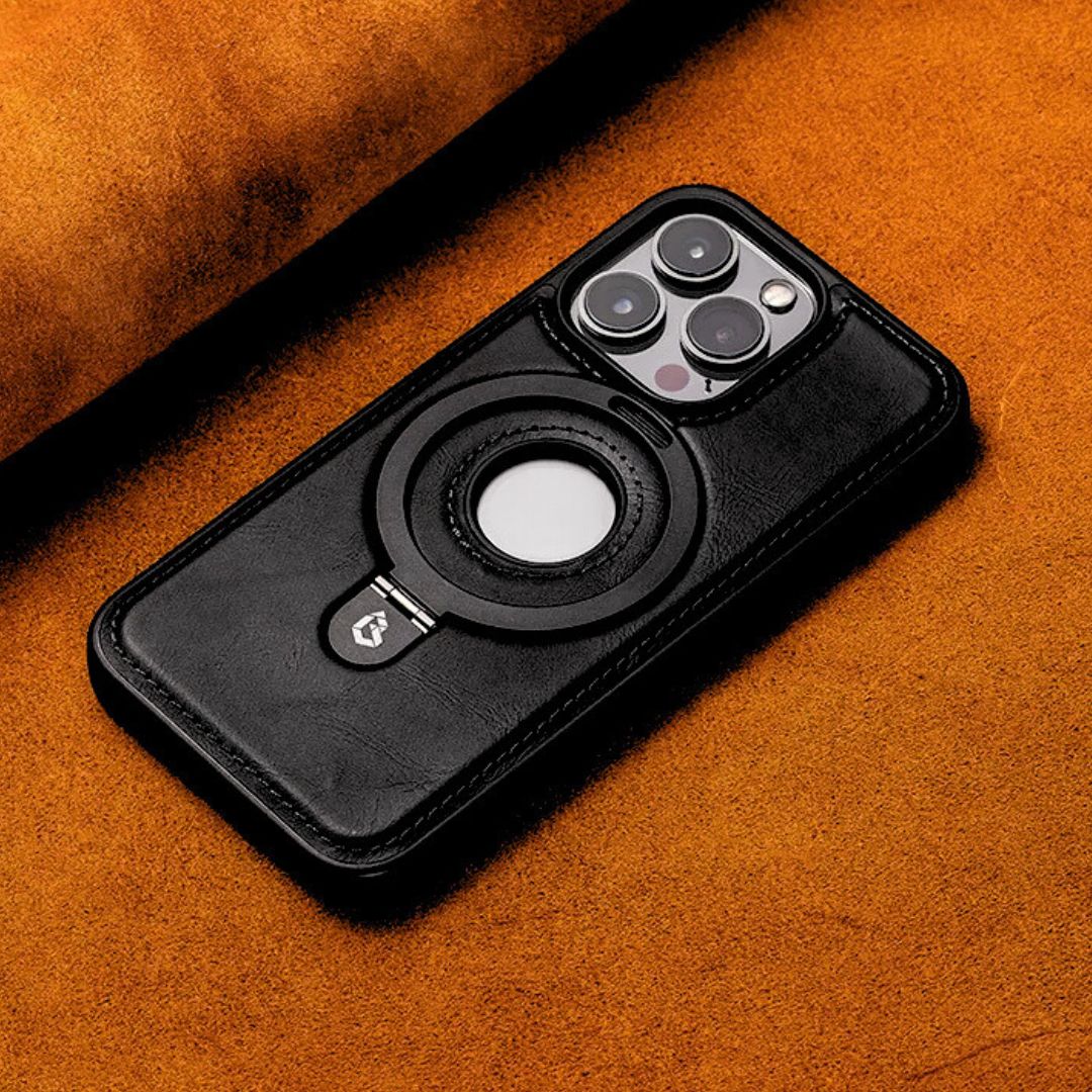 Magnetic Leather Ring Stand Phone Case