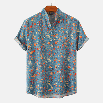 Hawaiian Shirt - Tropical Print - Relaxed Fit - Short Sleeve - Mens