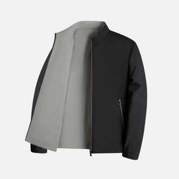 Men’s Bomber Jacket – Windproof – Relaxed Fit – Zipper Front – Stand Collar – Zip Pockets