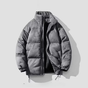 Puffer jacket with drawstring hem for men