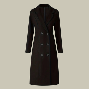 Double breasted long sleeve coat jacket for women