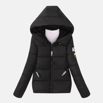 Women’s Quilted Padded Coat – Relaxed Fit – Hooded with Zipper and Side Pockets
