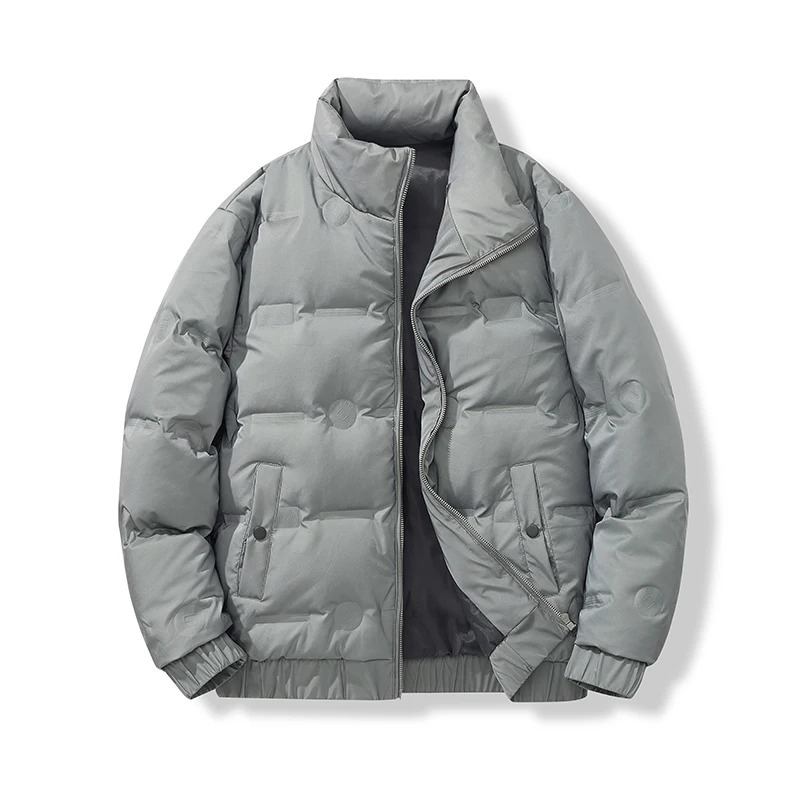 Stand-up collar puffer jacket for men