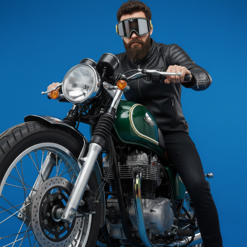 Foam-Padded Over-Glasses Tinted Motorcycle Goggles