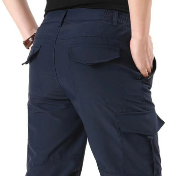 Waterproof long cargo trousers for men