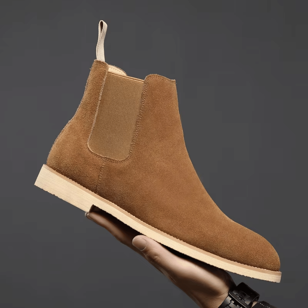 Suede leather chelsea boots for men