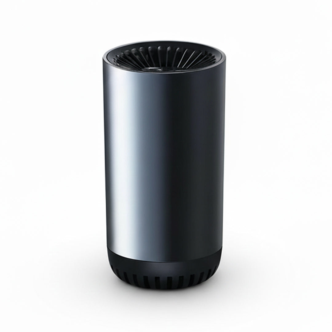 Minimalist Cylindrical Car Cup-Holder Heater Fan