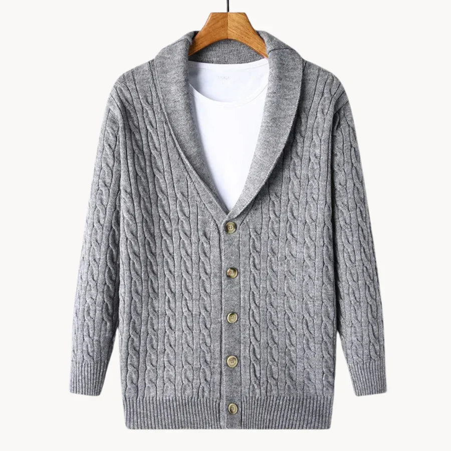 Button down ribbed knit cardigan for women