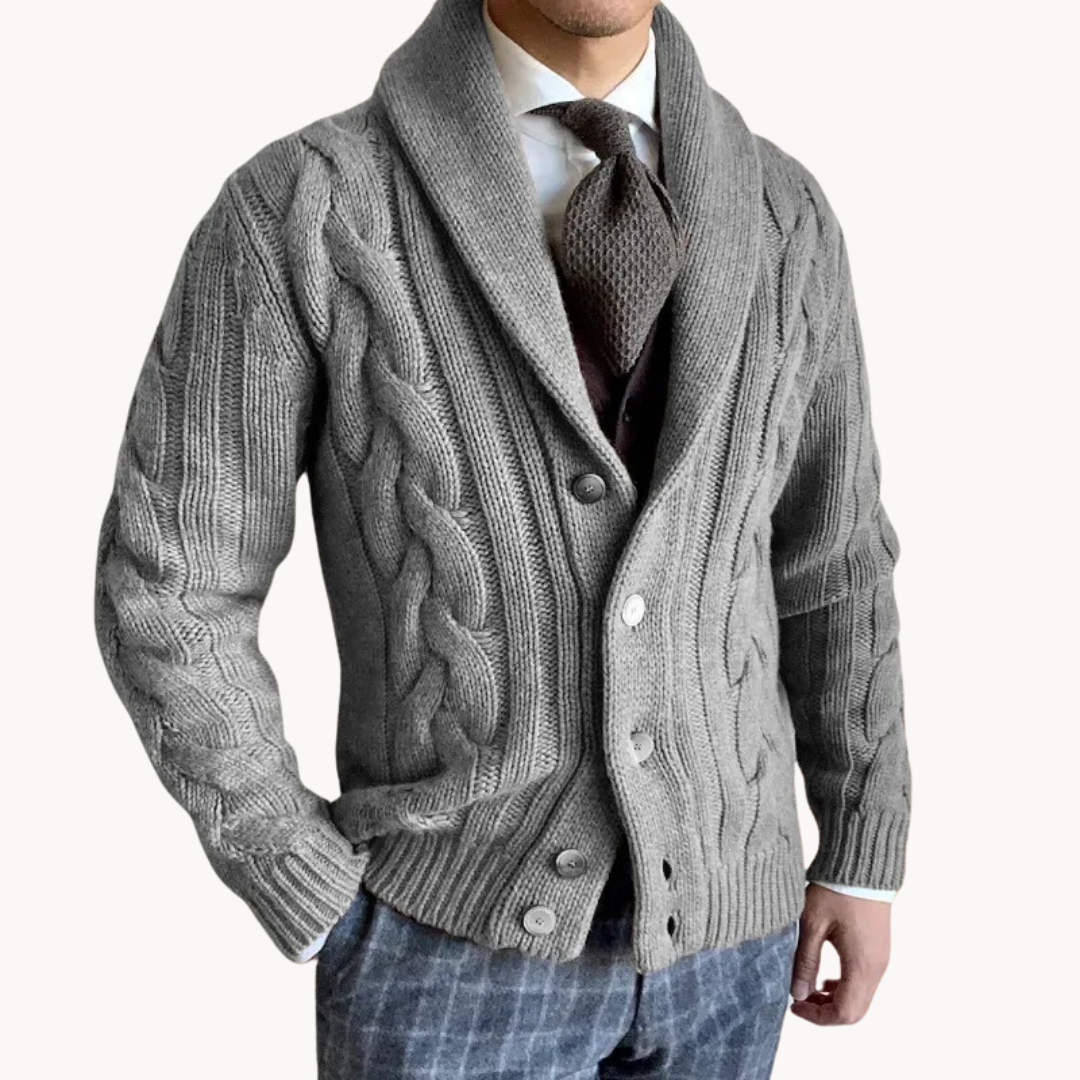 Cozy layering knitted cardigan for men