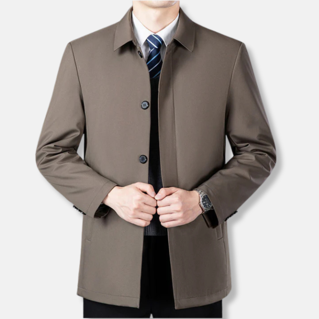 Men’s Outer Blazer – Tailored Fit – Wool Feel – Classic Collar – Button Front – Slash Pockets