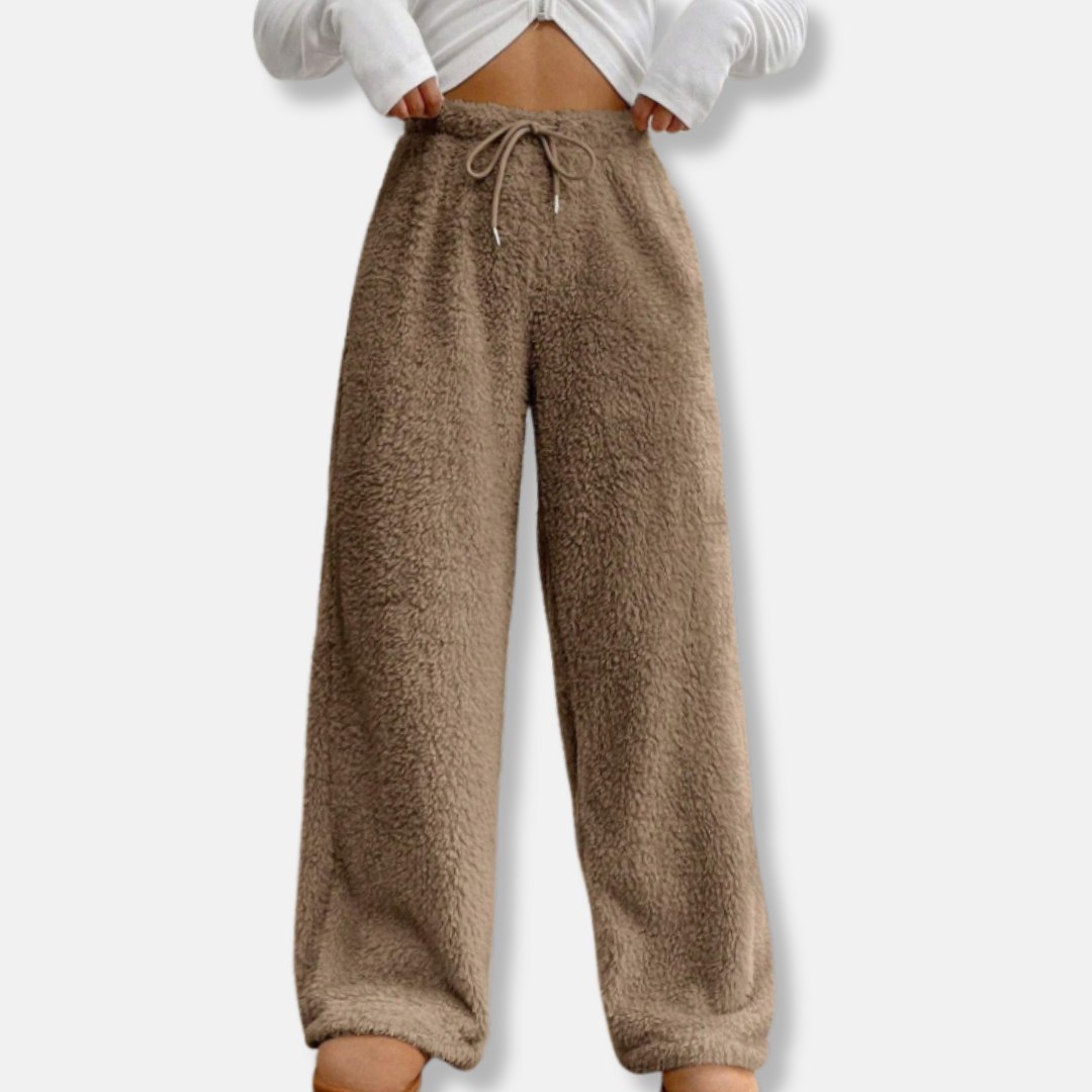 Women’s Lounge Pants – Plush Fleece – Loose Fit – Drawstring Waist – Full Length