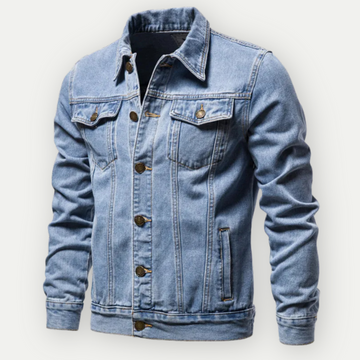 Men’s Denim Trucker Jacket - Button-Up - Classic Fit - Chest & Side Pockets