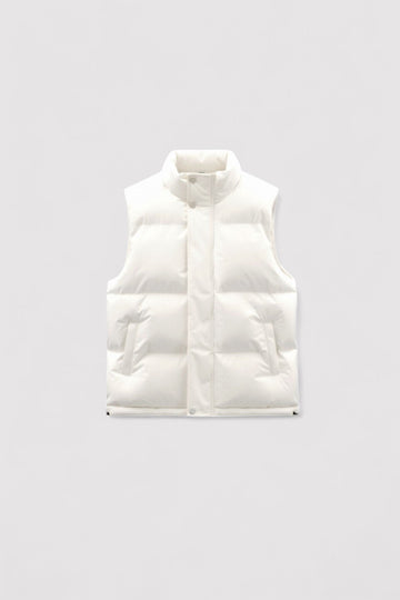 High neck sleeveless puffer vest for men