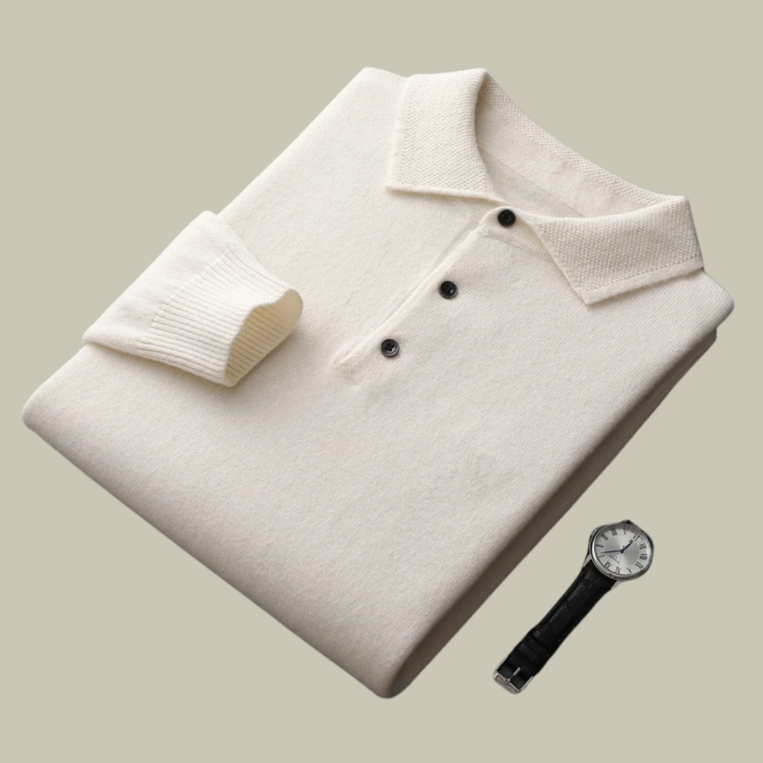 Collar pull-over long sleeve sweater for men